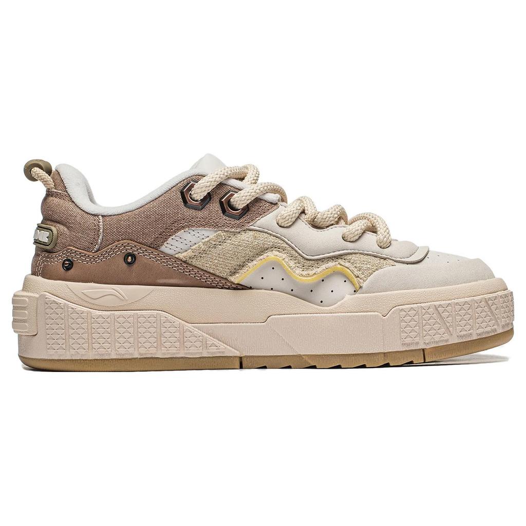 Li Ning 001 UNBLOCK Wear resistant And Lightweight Low top Skateboard Shoes Men's Beige AGCT217-2