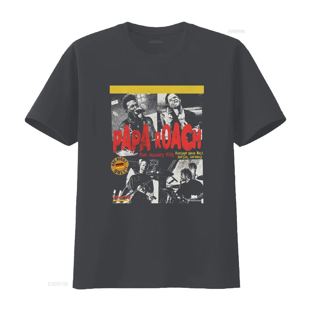 Hot New Papa Roach Live Concert Germany 2025 T Shirt Available in S 5XL Sizes vintage Washed Top For Everyday Wear streetwear