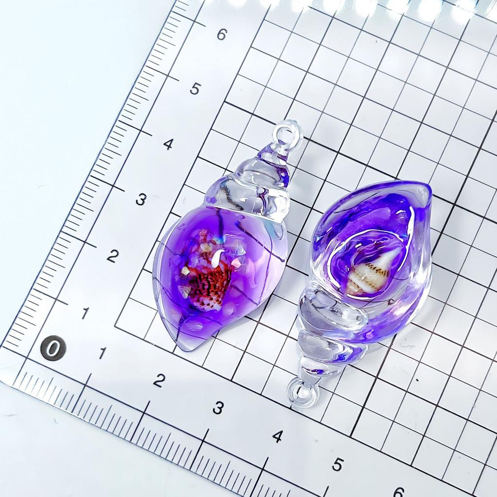 DW91 5pcs Transparent Luminous Acrylic Conch Charms Colorful Pendant DIY Jewelry Making Necklace Earrings Keychain Accessories