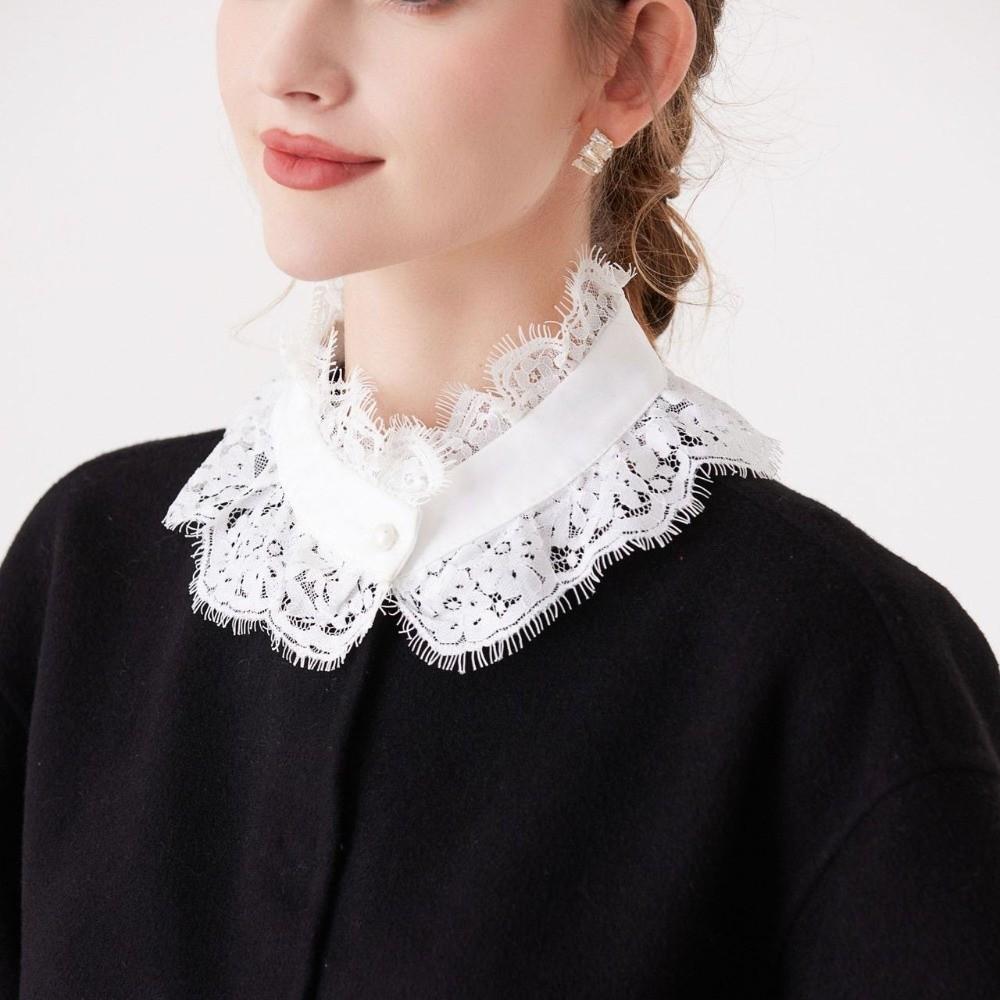 Standing Collar Detachable Lapel Collar Capelet Lace Neckline Fake Lace Collar  Apparel Supplies