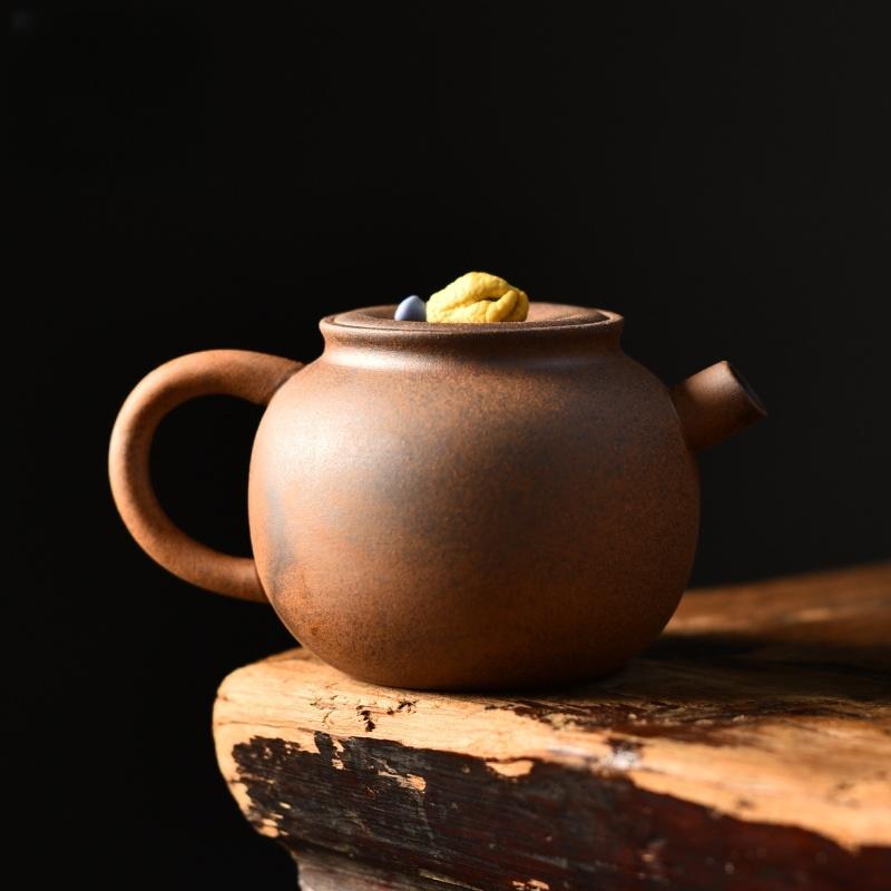 150ML Old Rock Mud Rough Pottery Tea Pot Retro Teapot Tea Kettle Tea Ceremony Tea Making Single Pot Tea Ceremony