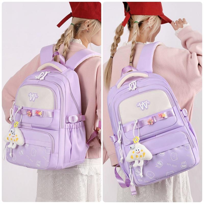 Zaino per studenti delle medie JLD Nuovo Cartone animato carino Spallaccio regolabile Ragazza adolescente Borse scolastiche Nylon Impermeabile Robusto Durevole Borsa per libri per alunni