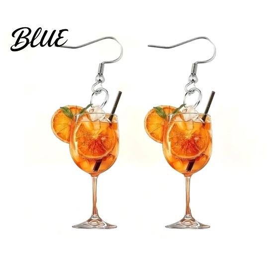 Statement Earrings 1 Pair Women Orange Juice Design Drop Summer