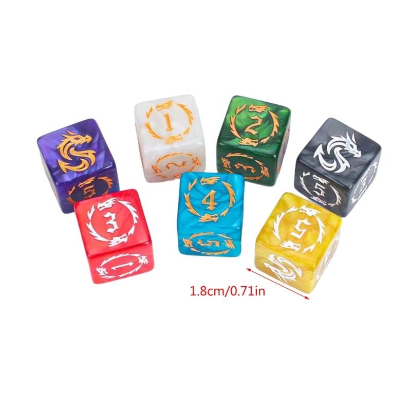 7Pcs Different Number of Face Educational Number Dices Desktop Acrylic Dices Set