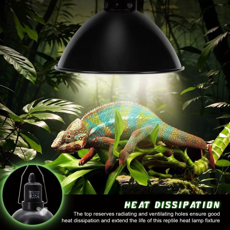 Reptile Heat Lamp Dome 85 Inch with Thermostat Control for Terrarium Lighting Amphibian Habitat Accessories