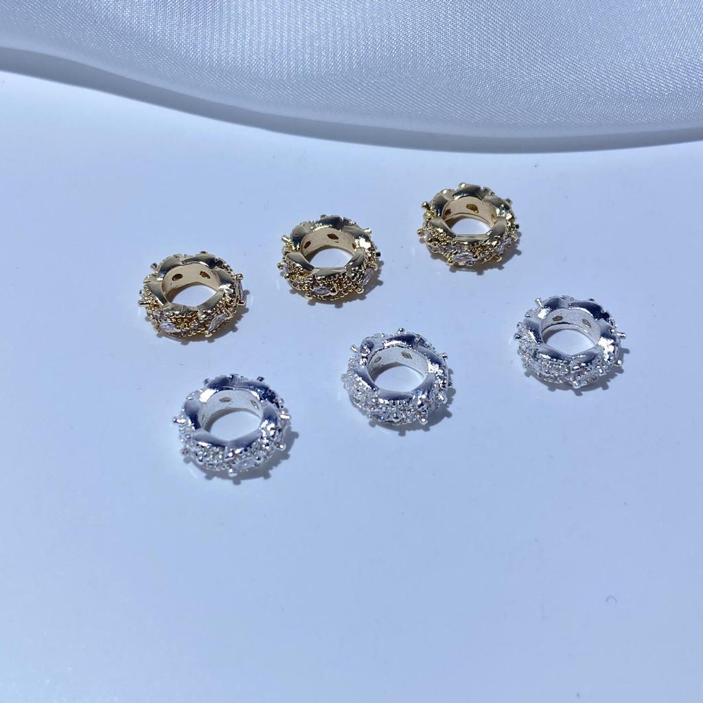 14K Gold Plated Zircon Spacer Beads for DIY Bracelets & Necklaces