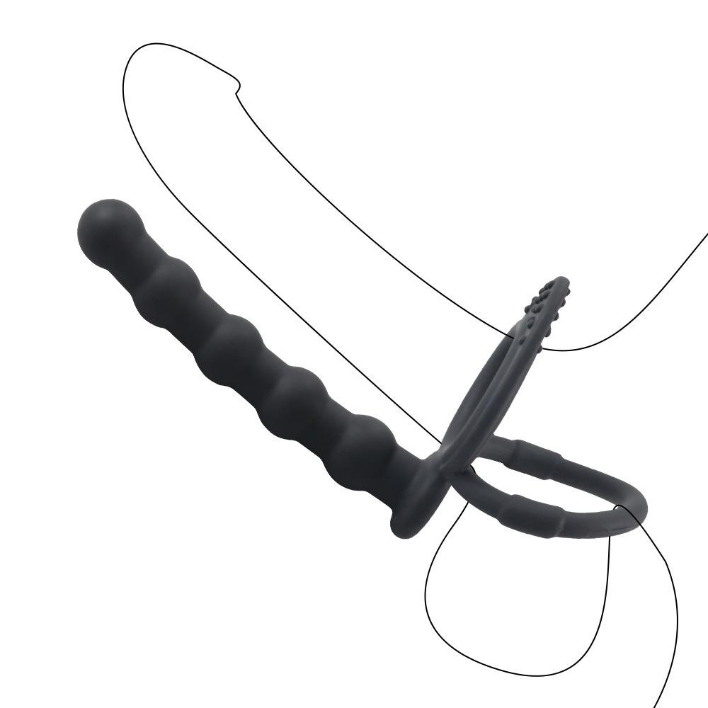 Silicone Anal Plug with Dual Rings & Prostate Massager for Prolonged Pleasure