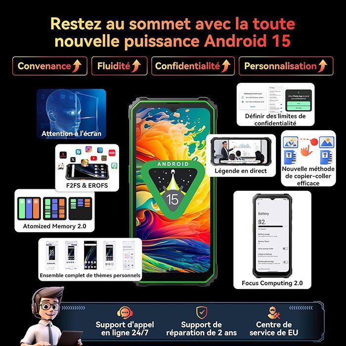 Refurbished - Blackview BV4800 SE Smartphone robuste,Android 15 Téléphone Portable Incassable,12Go RAM 64Go ROM,6.56" HD+,5100 mAh,IP68/IP69K,4G