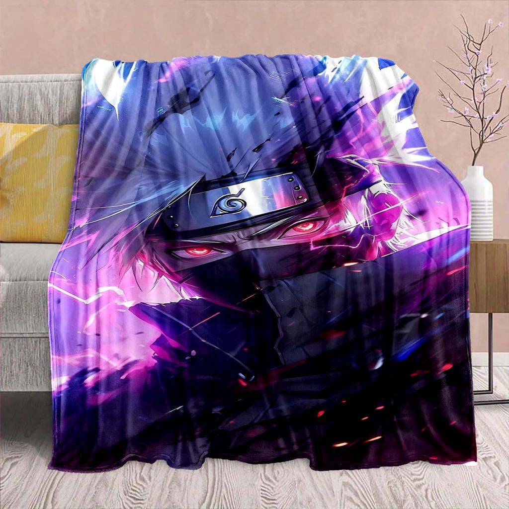 Naruto Anime Flannel Blanket - Soft Warm Perfect for Sofa, Bedding Camping Travel Office Home Decor -QJY