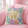 Anime Flower Love Double-Sided Printed Pillow Cover Short Plush Suitable Living Rooms Bedrooms Sofas Throw Cushion Cover