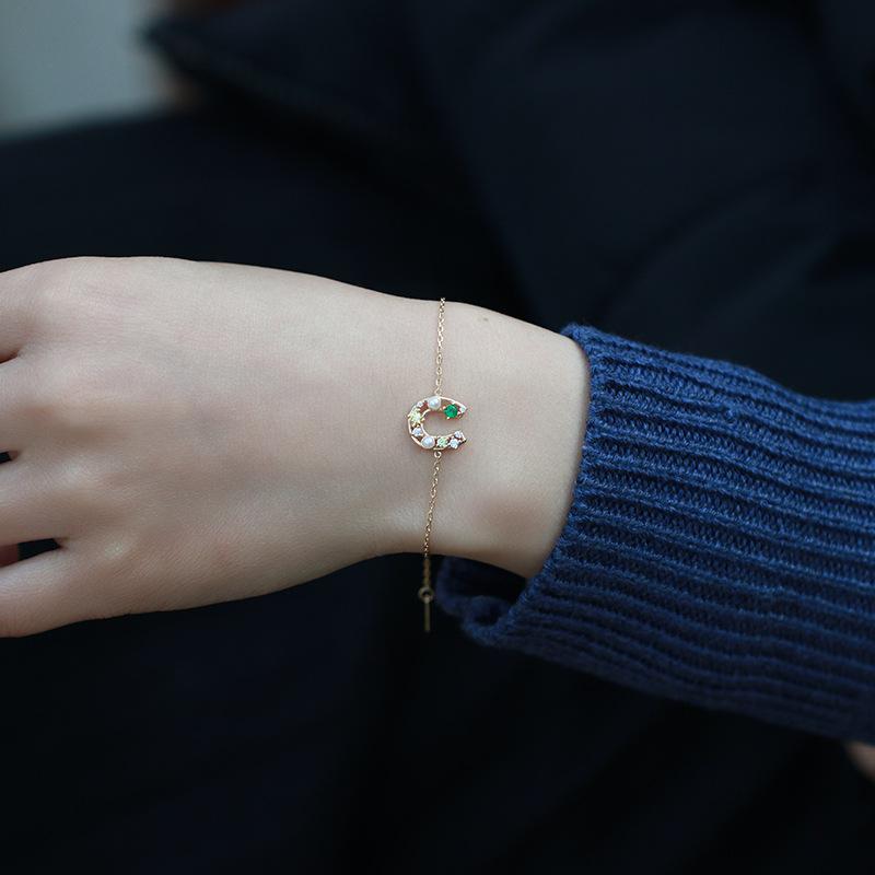 Простые ручные украшения в корейском стиле S925 Серебряный браслет «Счастливая подкова» — фото 4