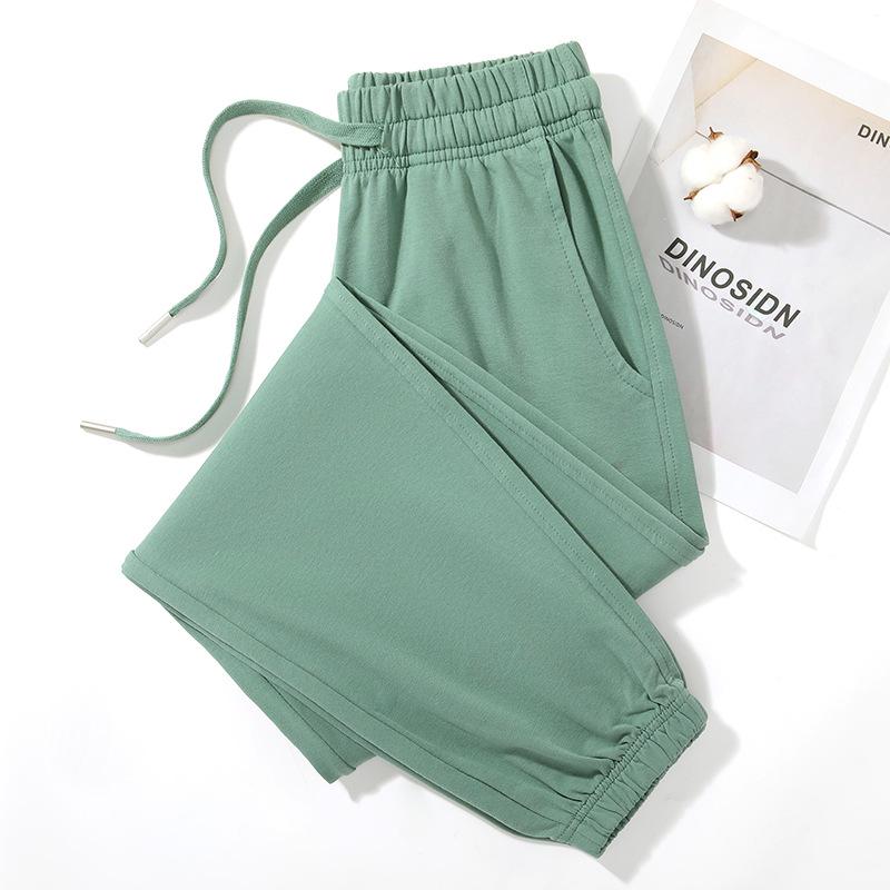 Women's Casual Summer Cotton Harem Sweatpants - Loose Fit, Cuffed, Sports Style