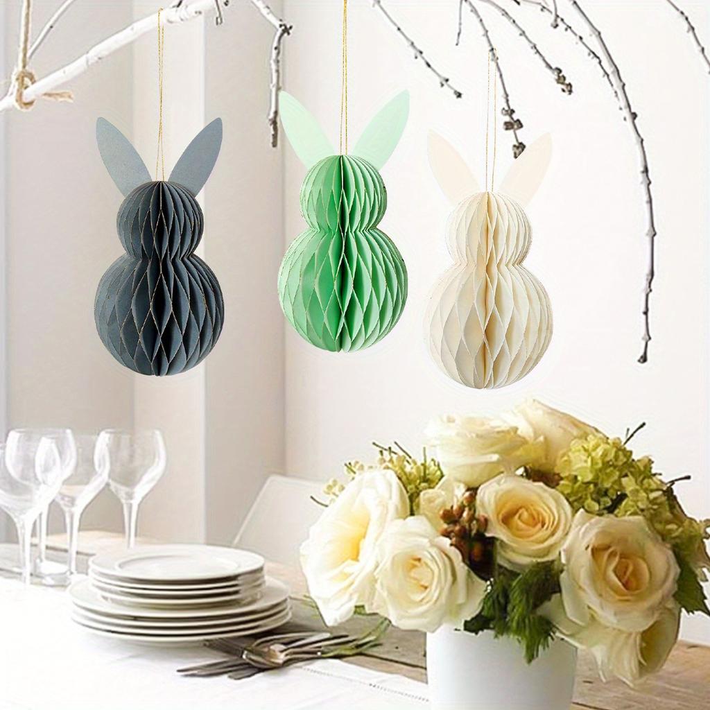 1pc Easter Rabbit Honeycomb Ball Pendant,Party Hanging Decoration Pendant,Birthday Party Decoration,Home Decor Hanging Accessory