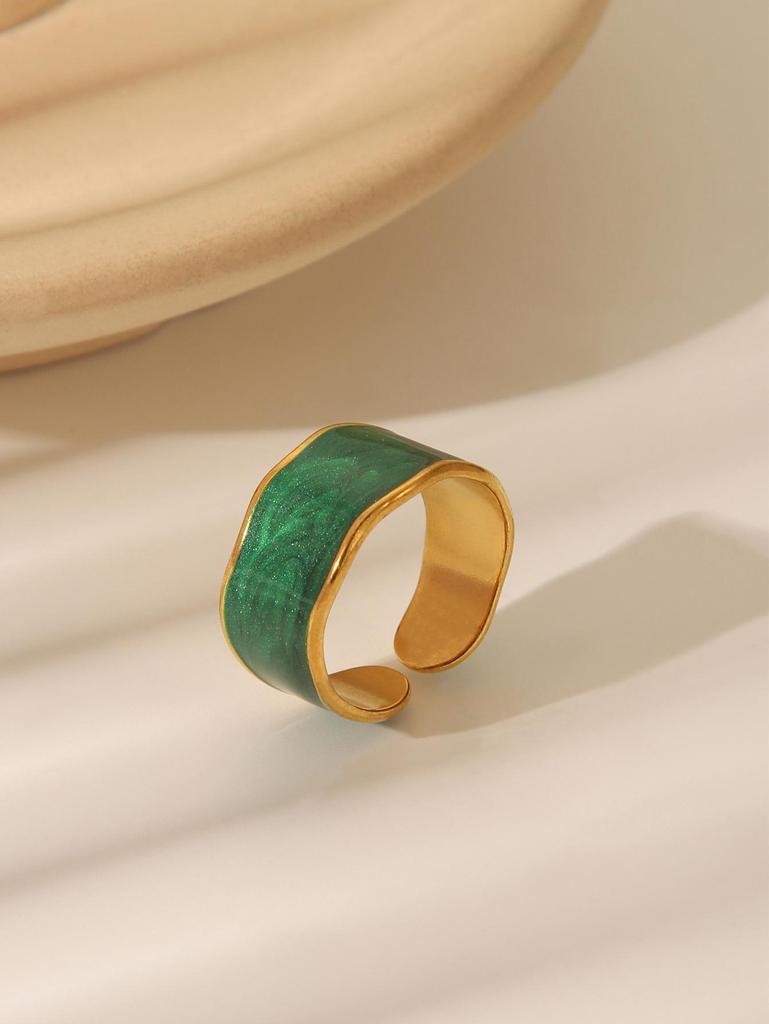 High-End Adjustable Retro Stainless Steel Drip Oil Ring with Irregular Edge