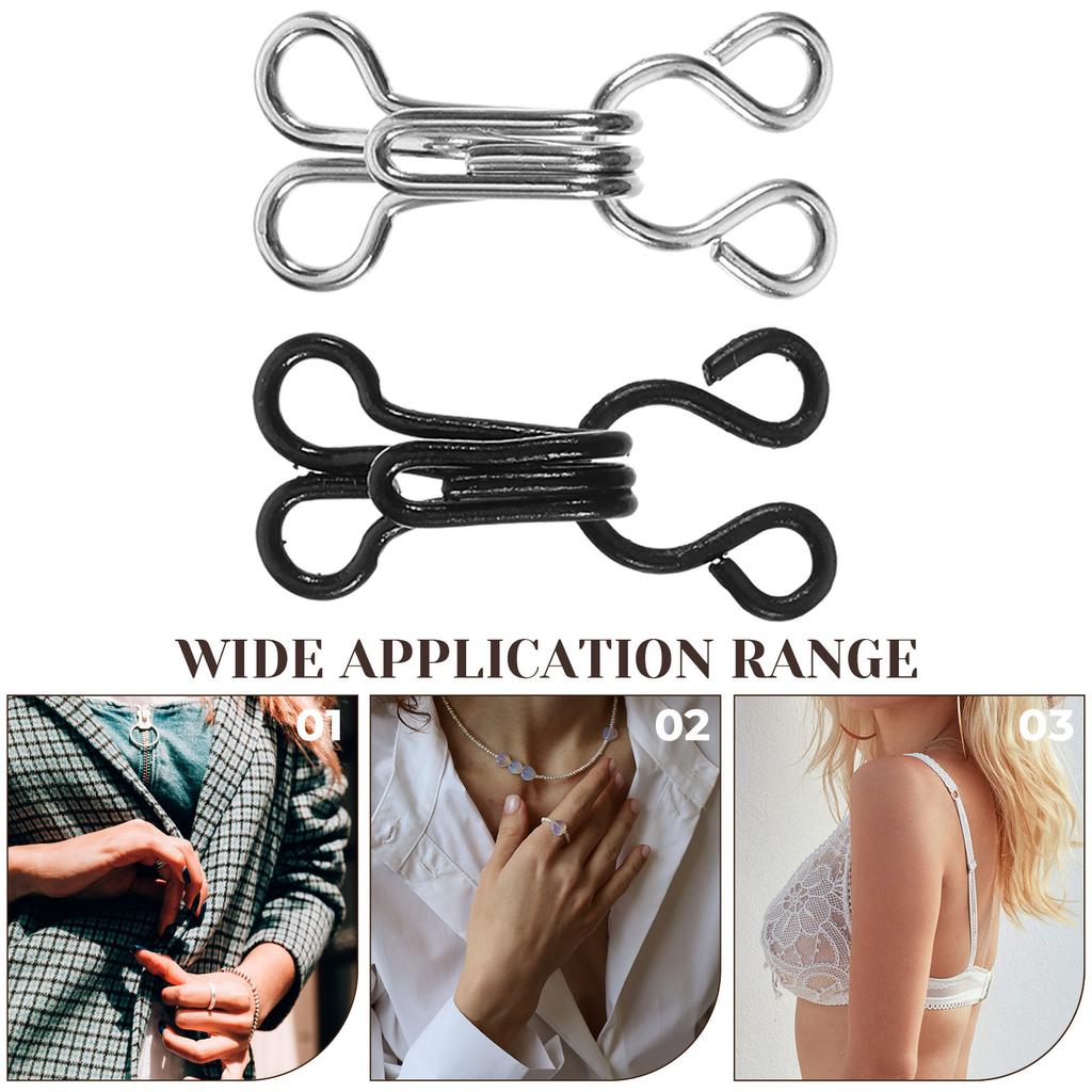 50Pcs Strong Metal Bra Hook and Eye Closures for Clothing Sewing Fastening DIY Mending Underwear Skirts Trousers Craft