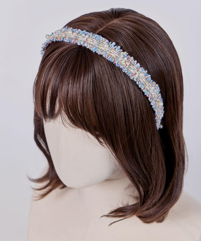 Maia Tweed Pearl Headband P-Green