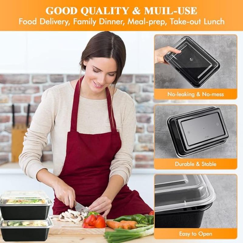 10/30PCS Plastic Bento Box Food Lunch Box Disposable Salad Fruit Storage Box Meal Prep Containers Square Leakproof Takeout Bento