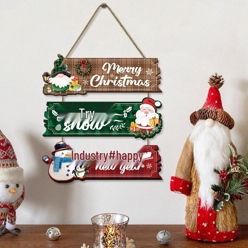 Christmas Party Wooden Door Plate Ornament