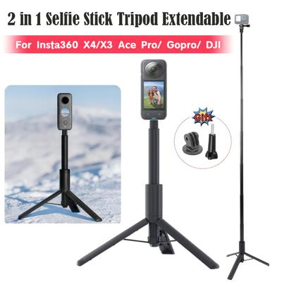 Für Insta360 X4 2-in-1 Unsichtbarer Selfie-Stick + Stativ Ausziehbar Für Insta360 X4 / X3 Ace Pro / Gopro 12 11 10 / DJI Action 4 3