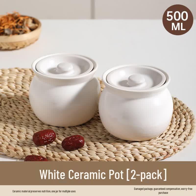 Youluo Ceramic Double Boiler Stew Pot with Lid