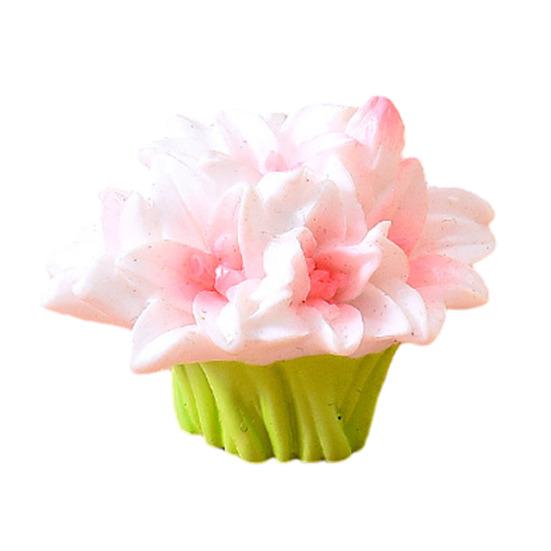 Mini Resin Artificial Flower Miniature Dollhouse Flower Accessories Tiny Potted Plants Ornament for Micro Landscape Doll House Fairy Garden