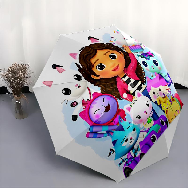 Gaby's Dollhouse Automatic Opening and Closing Umbrella, Compact Travel Umbrella, Lightweight and Portable, Suitable for Beach Commuting Bus