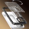 For iPhone 14 Pro Max CD Magnetic Design Heavy Duty Hard HD Clear Back Cover,For iPhone 14 Plus Rugger Armor Hard PC TPU Case