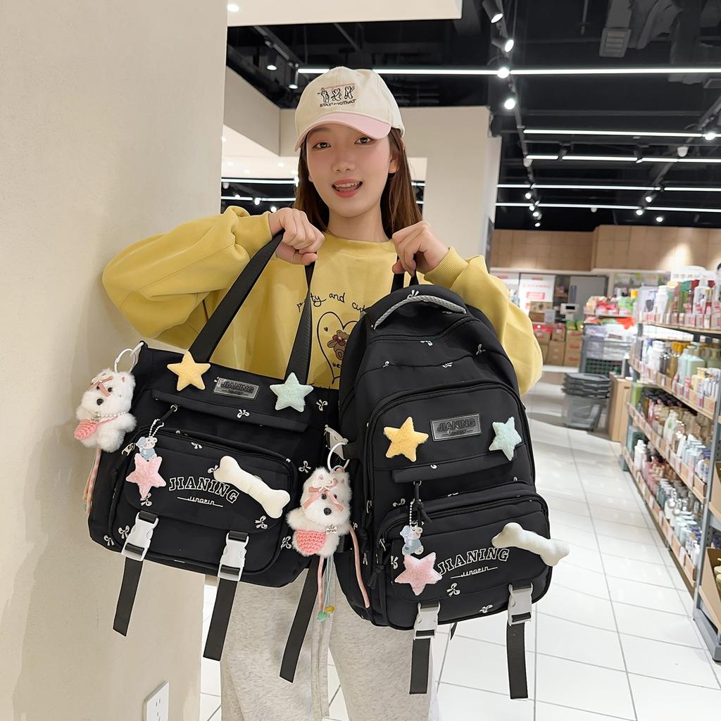 Schoolbag schoolbag for girls in grades 3 to 6, high value ins for junior high school students, multi-pocket large-capacity backpack