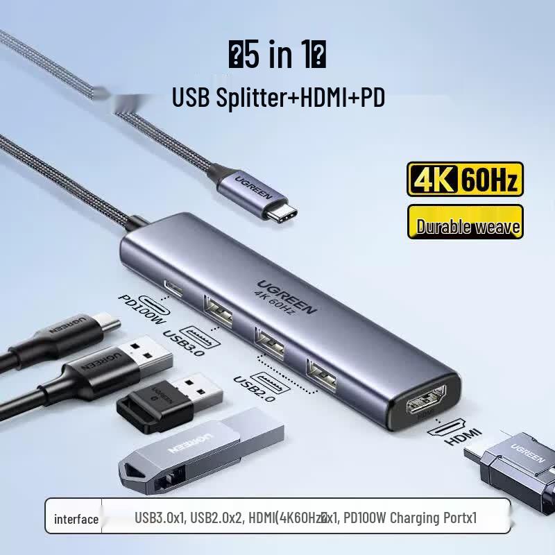 UGREEN Type-C 4-in-1 USB Hub with HDMI & Ethernet
