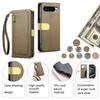 Leather Phone Case for Google Pixel 6-Pixel 9 Series with Coin Pocket, Card Slot, Mirror & Stand – Multiple Colors