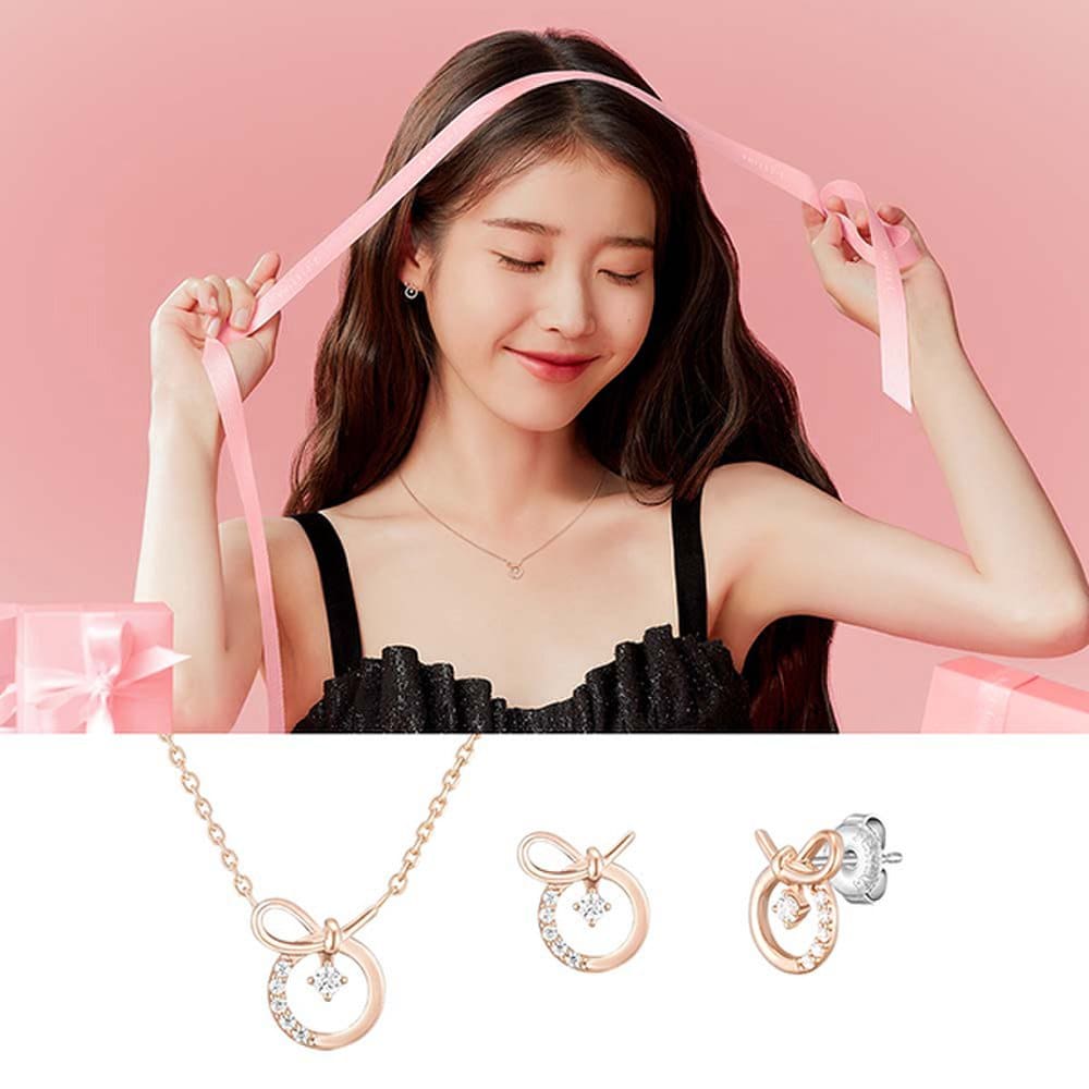 

J.Ribbon Necklace + Earrings Set (Set-J0-1082)
