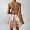Women's Fashionable Sexy Strapless Strapless Backless Solid Color Dress