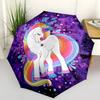1PC Pink Unicorn Folding Umbrella Fashion Auto-Open Design 8 Iron Ribs Plastic Handle Foldable Sunshade Perfect Christmas Gifts