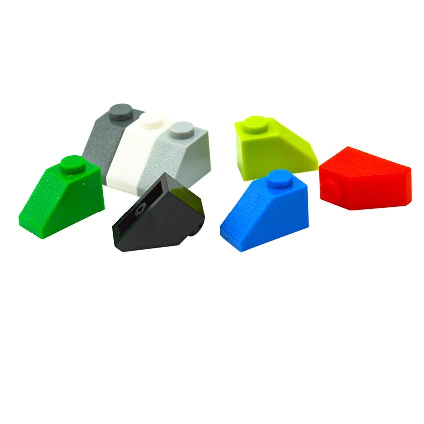 100PCS Slope 45 2x1 DIY Sloping Building Blocks Thick Figures Brick Slope 1x2 Dots Compatible With 3040 Educational Creative