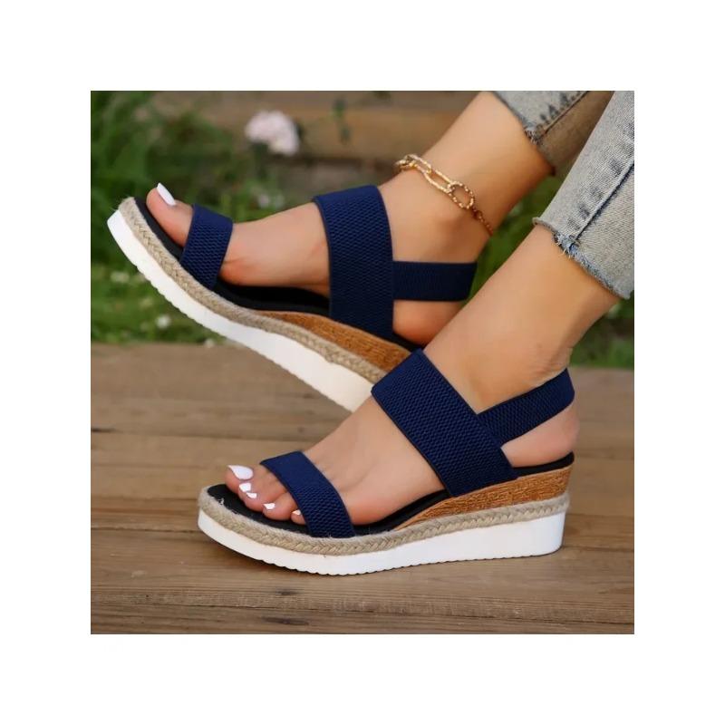 2026 New Fashi Women's Wedge Heeled Fashi Sandals, Summer Fish Mouth Loose Set Foot Platform Sandals