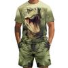 Summer Men's Animal 3D Digital Printing Two-piece Set Street Casual Fashion Breathable Comfortable Sports Loose Large Size Sports Wear