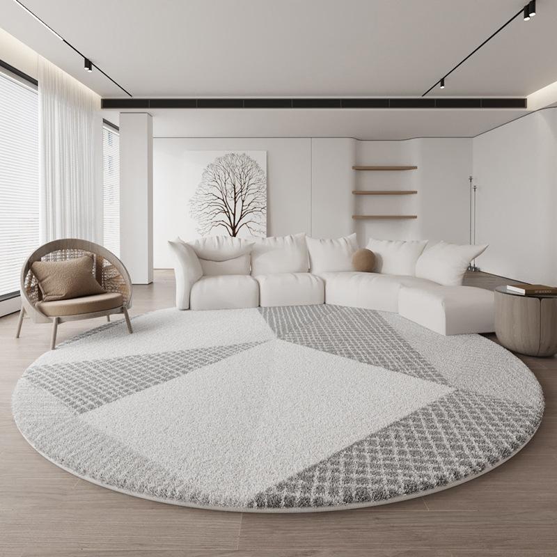 Imitation Cashmere Round Carpet Living Room Bedroom Thicken Rug Sofa Coffee Table Study Anti-slip Swivel Chair Floor Mats