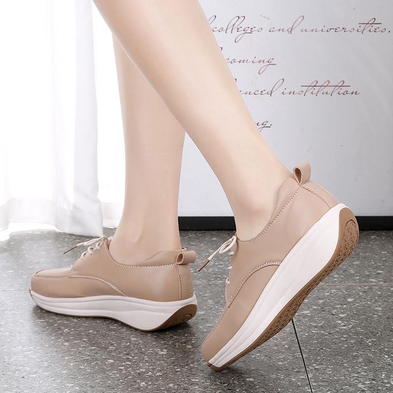 Women's Footwear Leather Driving Comfort Women’s Wedge Sneakers Casual Nurse Loafers for Girls Walking Minimalist Summer Maternity Shoes for Women