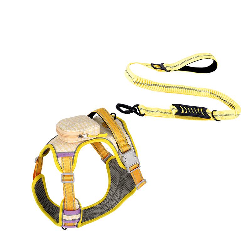 Dog Chest and Back Harness with Back Collar Style Leash for Outdoor Dog Walking Pet Chest and Back Harness