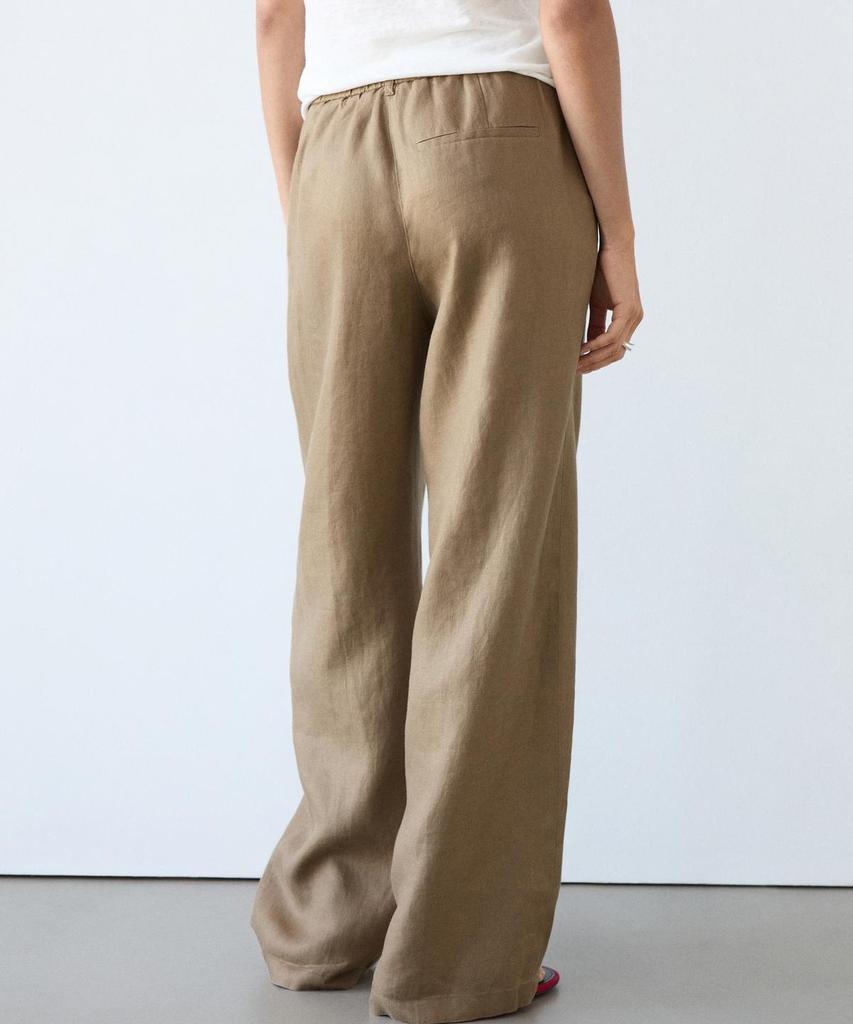 Masimodutti 100% Linen Wide Leg Stretch Pants