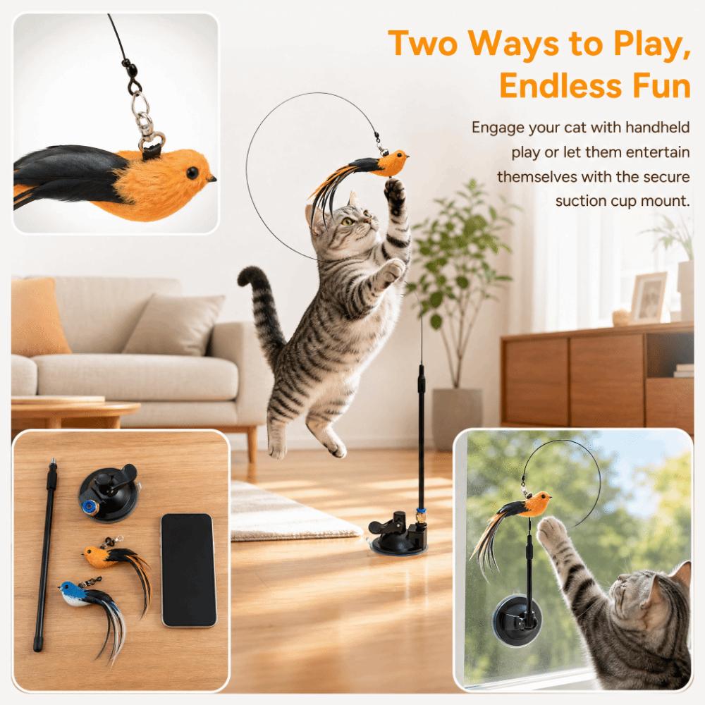 Removable Simulated Bird Cat Toy Mini Cat Stick Toy Interactive Cat Toy Interactive Play
