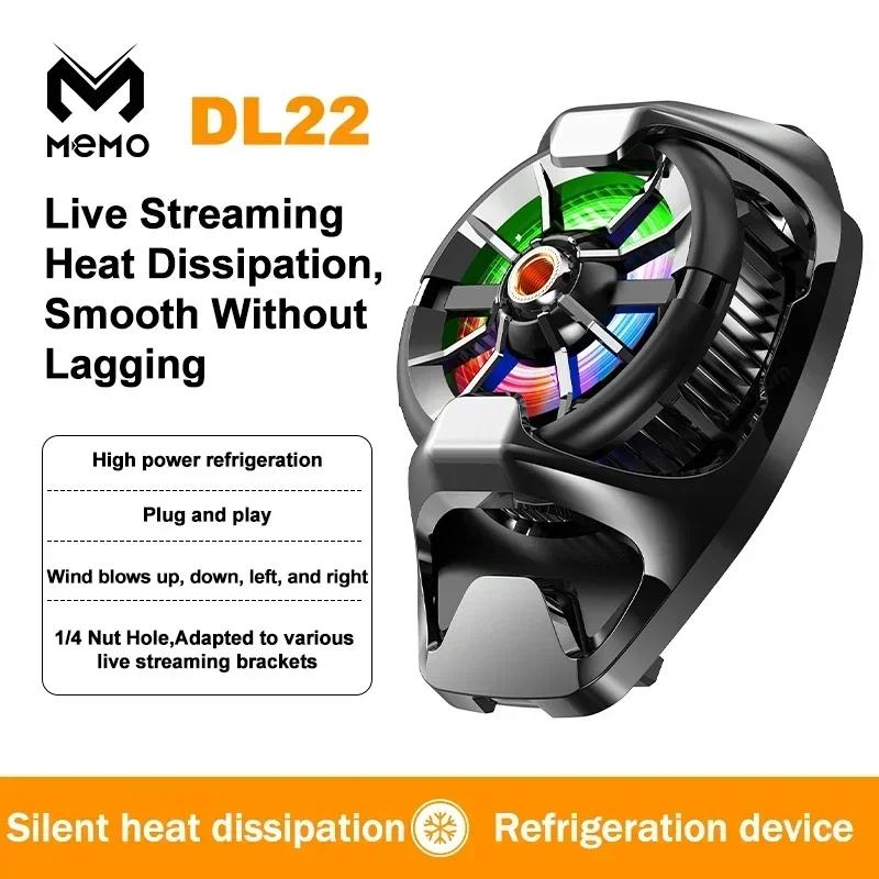 MEMO NEW DL22 Mobile Phone Semiconductor Back-clip Cooling Fan Radiator 15W Strong Power PUBG Game Cooler for IPhone IOS Android