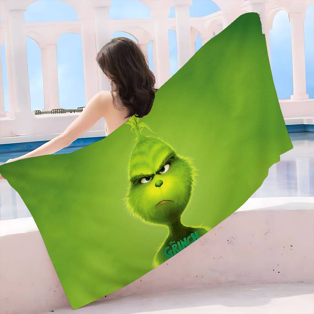 Cartoon THE G-GRINCHS Microfiber Printed Beach Towel Mountain Climbing Yoga Beach Swimming Running Absorbent Soft Towel