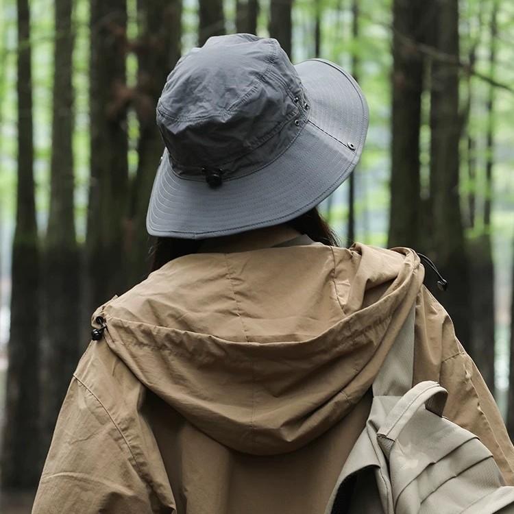 Quick-drying hiking camping western cowboy hat female summer outdoor sun protection breathable bucket hat fishing sun hat male
