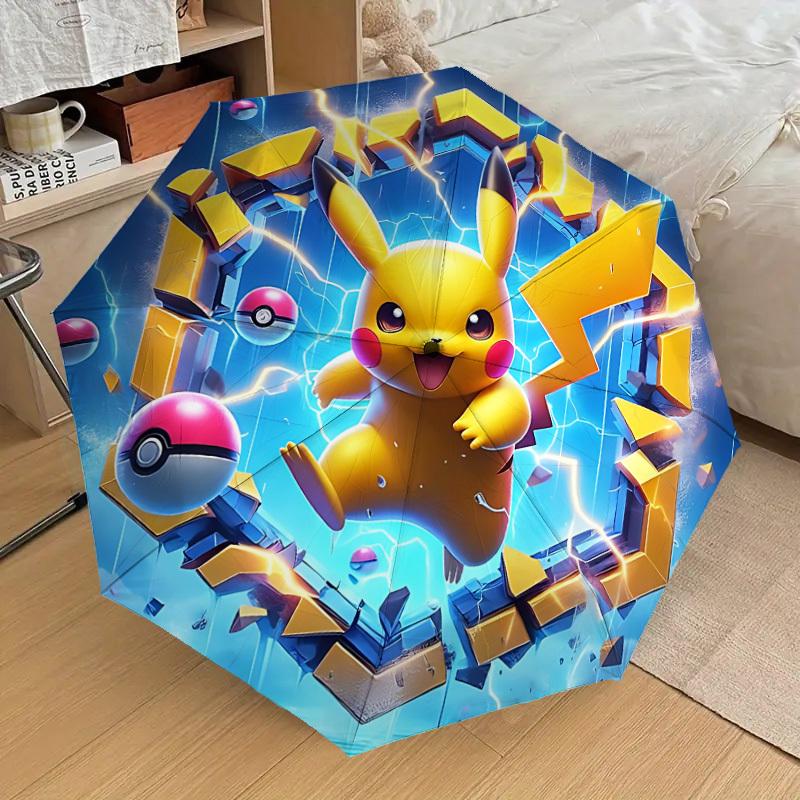 1PC , Pokémon Automatic Folding Umbrella | Vibrant Motif & Compact Design for Everyone, On-the-Go Essential - Gift-Worthy Style yy250930059