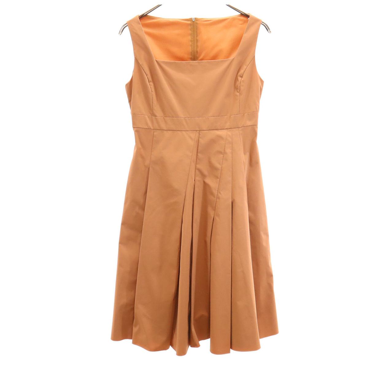 

FOXEY NEW YORK сделано в Японии Платье без рукавов 40 Оранжево-коричневый Женский Б/у