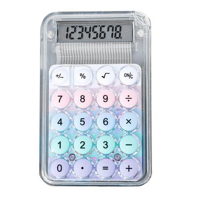 Mini cukierkowy kalkulator 8-cyfrowy duży wyświetlacz LCD duży okrągły przycisk przenośny podręczny kalkulator do egzaminu studenckiego praca w biurze