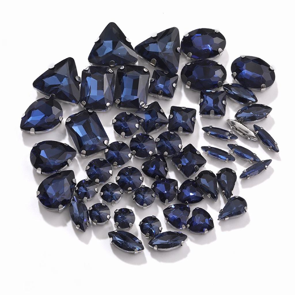 Factory Hot Sale Rhinestones Popular Colors Mix Shapes Sew On Rhinestones Claw Glass Rhinestones for Wedding Dress