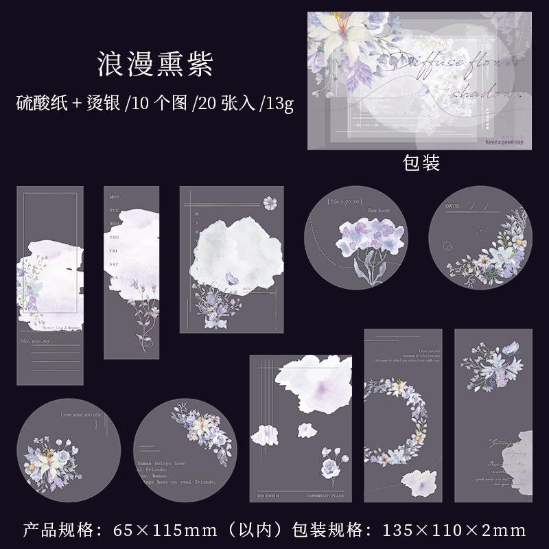 

20 pcs Semi-transparent Decorative paper Creativity Diy Diary Album Scrapbooking material Junk Journal Background paper