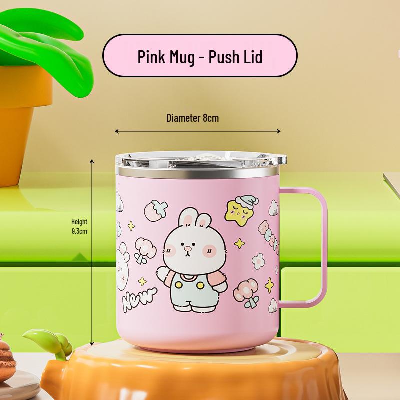 Beerus Team Stainless Steel Mug: Cute Cartoon Style, Leak-Proof, Dustproof, with Lid for Coffee, Tea, or Water.